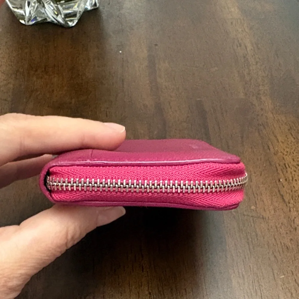 Tiffany & Co. Leather Zip Wallet Pouch Color: Raspberry in Euc. - Picture 12 of 12